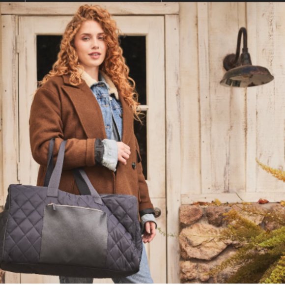 Grand Sac De Voyage Weekender DSW – Noir Et Marron – Nylon – Occasion TBE